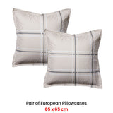 NNEDSZ Pair of Charlie Slate European Pillowcases 65 x 65cm