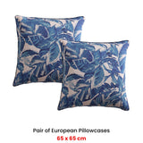 NNEDSZ Pair of Elio Blue European Pillowcases  65 x 65cm