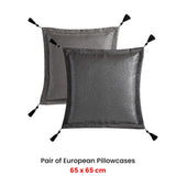 NNEDSZ Davinci Pair of Emerson Granite European Pillowcases 65 x 65cm