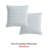 NNEDSZ Platinum Collection Pair of Emmet Sage European Pillowcases 65 x 65cm