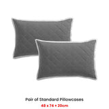 NNEDSZ Pair of Essex Charcoal Standard Pillowcases 48 x 73 + 20cm