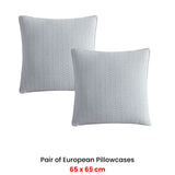 NNEDSZ Platinum Collection Pair of Frankie Sage European Pillowcases 65 x 65cm