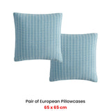 NNEDSZ Platinum Collection Pair of Frankie Turquoise European Pillowcases 65 x 65cm