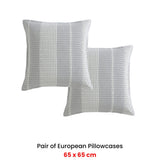 NNEDSZ Platinum Collection Pair of Hurley Charcoal European Pillowcases 65 x 65cm
