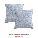 NNEDSZ Logan and Mason Pair of Kashmir Mid Blue European Pillowcases 65 x 65cm