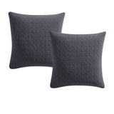 NNEDSZ Platinum Collection Pair of Kayo Charcoal 100% Cotton European Pillowcases 65 x 65 + 16cm