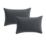 NNEDSZ Platinum Collection Pair of Kayo Charcoal 100% Cotton Standard Pillowcases 48 x 73 + 20cm
