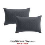NNEDSZ Platinum Collection Pair of Kayo Charcoal 100% Cotton Standard Pillowcases 48 x 73 + 20cm
