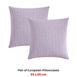 NNEDSZ Platinum Collection Pair of Kayo Lilac European Pillowcases 65 x 65cm