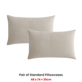 NNEDSZ Platinum Collection Pair of Kayo Linen 100% Cotton Standard Pillowcases 48 x 73 + 20cm