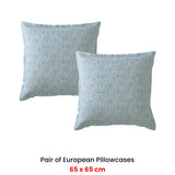 NNEDSZ Logan and Mason Pair of Kimba Teal European Pillowcases 65 x 65cm