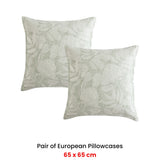 NNEDSZ Logan and Mason Pair of Leeton Eucalyptus European Pillowcases 65 x 65cm