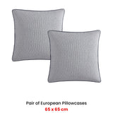 NNEDSZ Platinum Collection Pair of Region Grey European Pillowcases 65 x 65cm