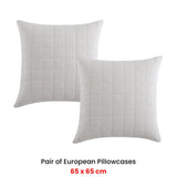 NNEDSZ Pair of Rhodes Silver European Pillowcases 65 x 65 + 16cm