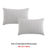 NNEDSZ Pair of Rhodes Silver Standard Pillowcases 48 x 73 + 20cm