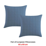 NNEDSZ Pair of Rhodes Steel European Pillowcases 65 x 65 + 16cm