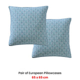 NNEDSZ Platinum Collection Pair of Santa Fe Teal European Pillowcases 65 x 65cm
