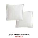 NNEDSZ Platinum Collection Pair of Sierra White European Pillowcases 65 x 65cm