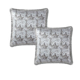 NNEDSZ Davinci Pair of Trieste Silver European Pillowcases 65 x 65cm