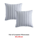 NNEDSZ Pair of Urban Stripe Charcoal European Pillowcases 65 x 65cm