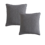 NNEDSZ Private Collection Pair of Urban Charcoal 100% Cotton Waffle European Pillowcases