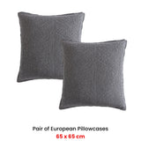 NNEDSZ Private Collection Pair of Urban Charcoal 100% Cotton Waffle European Pillowcases