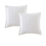 NNEDSZ Private Collection Pair of Winton White Jacquard European Pillowcases 65 x 65cm