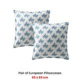NNEDSZ Logan and Mason Pair of Woolamai Blue European Pillowcases 65 x 65cm