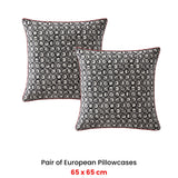 NNEDSZ Logan and Mason Pair of Yume Black European Pillowcases 65 x 65cm