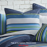 NNEDSZ Pair of Zayn Blue European Pillowcases 65 x 65cm