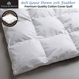 NNEDSZ 80% White Goose Down 20% Feather Premium Quality Quilt King