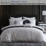 NNEDSZ Davinci Alexander Silver Woven Quilt Cover Set King