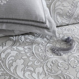 NNEDSZ Davinci Alexander Silver Woven Quilt Cover Set Queen