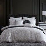 NNEDSZ Davinci Alexander Silver Woven Quilt Cover Set Super King