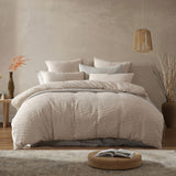 NNEDSZ Platinum Collection Ariel Stone Cotton Matelasse Quilt Cover Set Queen