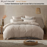 NNEDSZ Platinum Collection Ariel Stone Cotton Matelasse Quilt Cover Set Queen