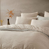 NNEDSZ Platinum Collection Ariel Stone Cotton Matelasse Quilt Cover Set Queen