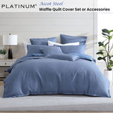 NNEDSZ Platinum Collection Ascot Steel Waffle Quilt Cover Set King