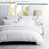 NNEDSZ Platinum Collection Ascot White Waffle Quilt Cover Set Double