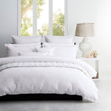 NNEDSZ Platinum Collection Ascot White Waffle Quilt Cover Set Single