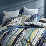 NNEDSZ Beach House Blue 250TC 100% Cotton Sateen Quilt Cover Set Super King