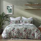NNEDSZ Logan and Mason 250TC Botanical Coast Sage Cotton Sateen Quilt Cover Set King
