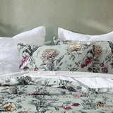 NNEDSZ Logan and Mason 250TC Botanical Coast Sage Cotton Sateen Quilt Cover Set Super King