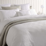NNEDSZ Platinum Collection Caspian White Cotton Matelasse Quilt Cover Set Super King