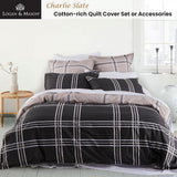 NNEDSZ Charlie Slate Quilt Cover Set Double