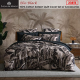 NNEDSZ Elio Black 250TC 100% Cotton Sateen Quilt Cover Set King