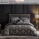 NNEDSZ Davinci Emerson Granite Woven Quilt Cover Set Super King