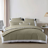 NNEDSZ Essex Olive Cotton-rich Percale Print Quilt Cover Set Super King