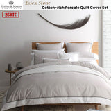 NNEDSZ Essex Stone Cotton-rich Percale Print Quilt Cover Set Super King