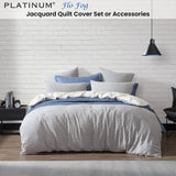 NNEDSZ Platinum Collection Flo Fog Jacquard Geometric Quilt Cover Set Queen